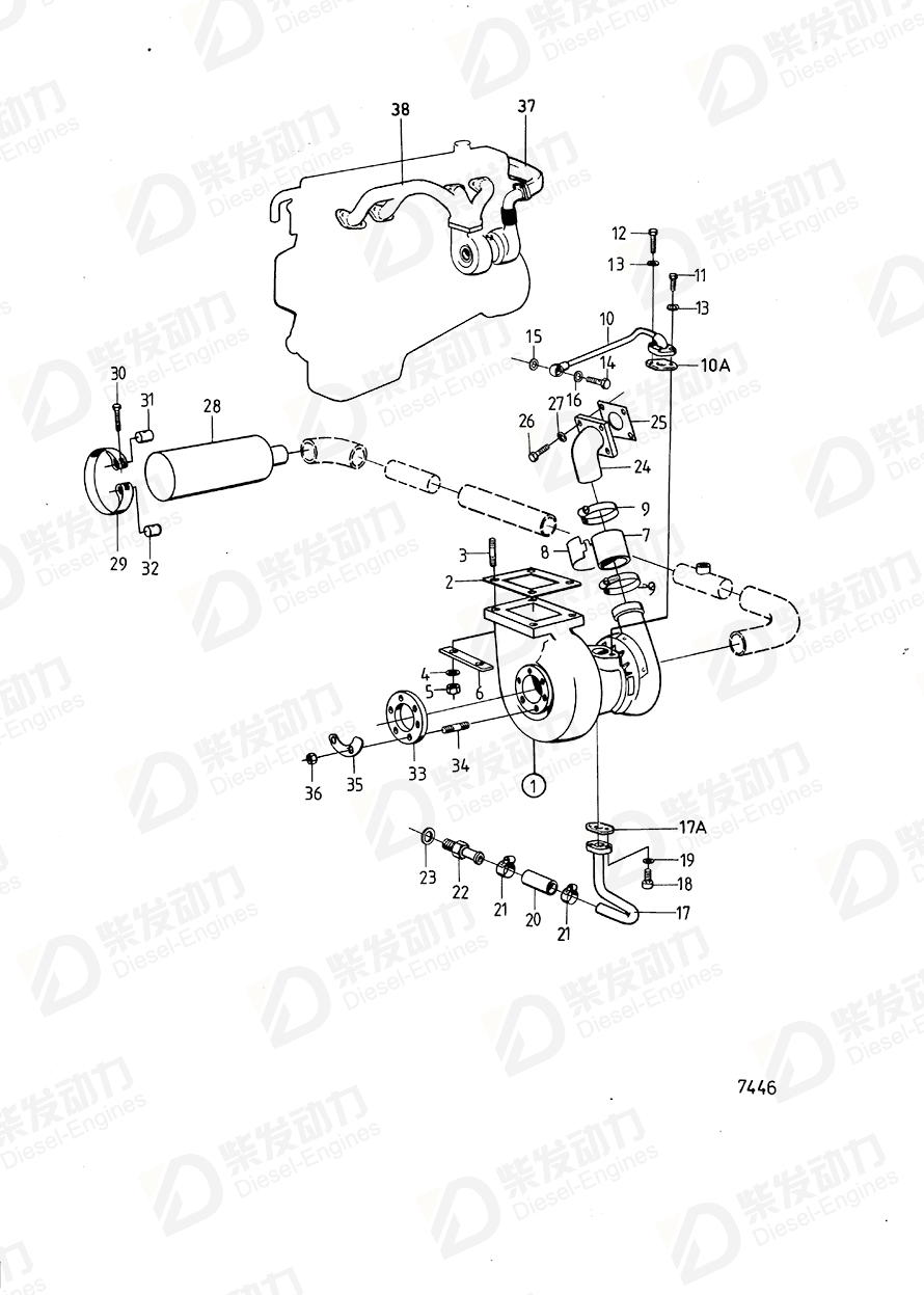 volvo penta Inlet pipe 465513 Drawing volvo penta Inlet pipe 465513 Drawing